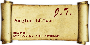 Jergler Tódor névjegykártya